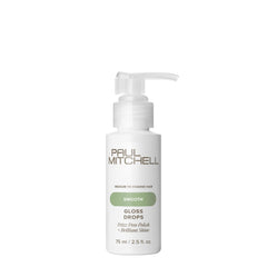 Paul Mitchell Gloss Drops bottle front delivers glossy shine and frizz control for daily wear