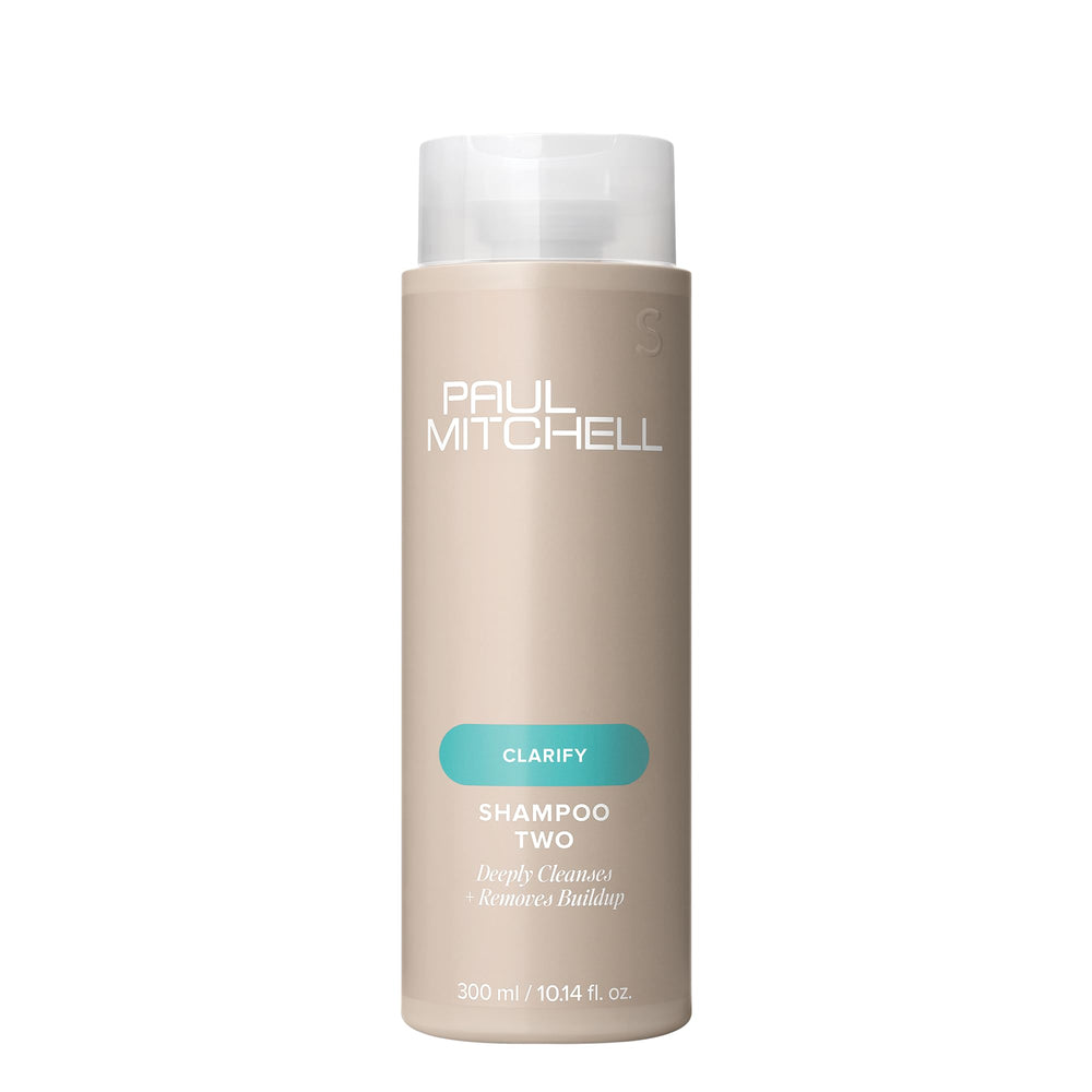 Paul Mitchell Shampoo Two bottle front with clarifying formula for oily hair.