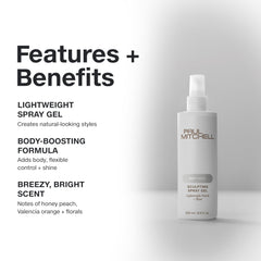 Paul Mitchell Soft Sculpting Spray Gel on defined curls for a soft finish