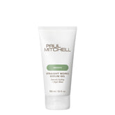 Paul Mitchell Straight Works Gel bottle close-up showing smoothing styling for frizzy hair