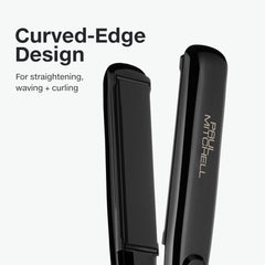 Paul Mitchell Style+ flat iron with digital display enables precise temperature control.