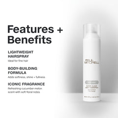 Paul Mitchell Super Clean Light Hairspray bottle front shows slim design for on-the-go styling