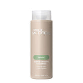 Paul Mitchell Super Smooth Shampoo bottle shows frizz control for daily use.