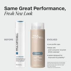 Paul Mitchell The Conditioner bottle application demonstrates quick leave-in use for all hair types