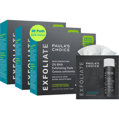 Paula's Choice 2% BHA pad close-up showing pre-soaked exfoliant for glowing skin