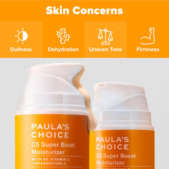 Paula's Choice C5 Super Boost vitamin C visual hints at brightening and even tone