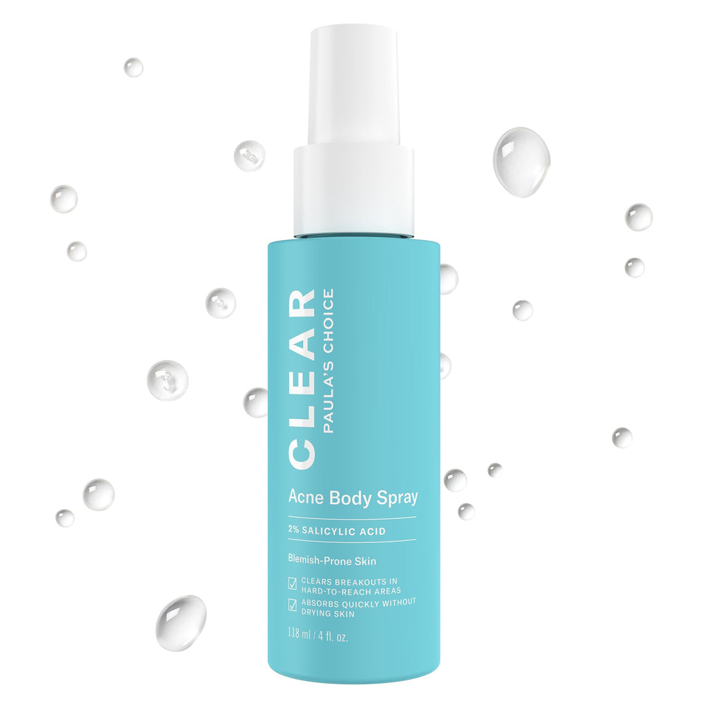 Paula's Choice CLEAR back & body spray bottle for acne-prone pores.