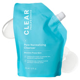 Paula's Choice CLEAR Pore Cleanser refill pouch open for easy, eco-friendly refills.