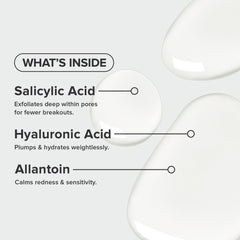 Paula's Choice CLEAR texture on skin shows lightweight hydration with exfoliation.