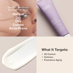 Paula's Choice Extra Care sunscreen applied under makeup for a soft matte complexion