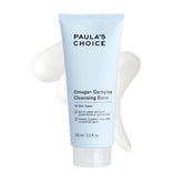 Paula's Choice Omega Complex balm jar closeup, gentle cleansing texture for sensitive skin.