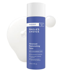 Paula's Choice Resist Advanced Replenishing Toner bottle closeup for fragrance-free hydration.