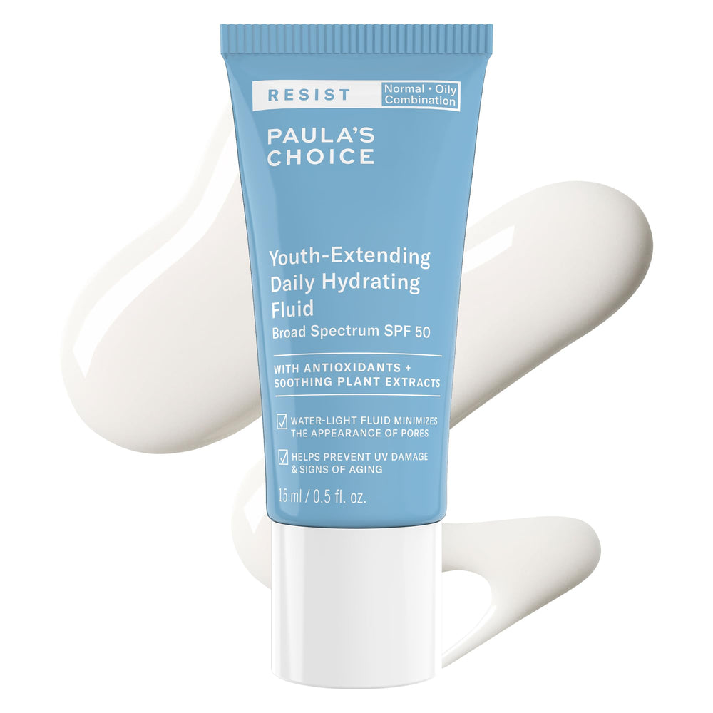 Paula's Choice RESIST daily hydrating fluid bottle with oil-free SPF 50 protection for balanced skin