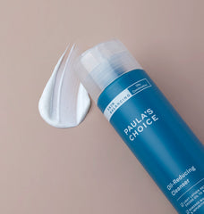 Paula's Choice fragrance-free label closeup signals gentle, fragrance-free cleansing