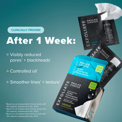 Paula's Choice Skin Perfecting 2% BHA pad open hands demonstrates mess-free skincare on the go.