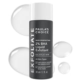 Paula's Choice Skin Perfecting 2% BHA bottle for gentle pore exfoliation.