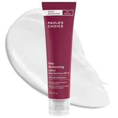 Paula's Choice Skin Recovery SPF 30 bottle angled, showing mineral sunscreen and hydration in one step.