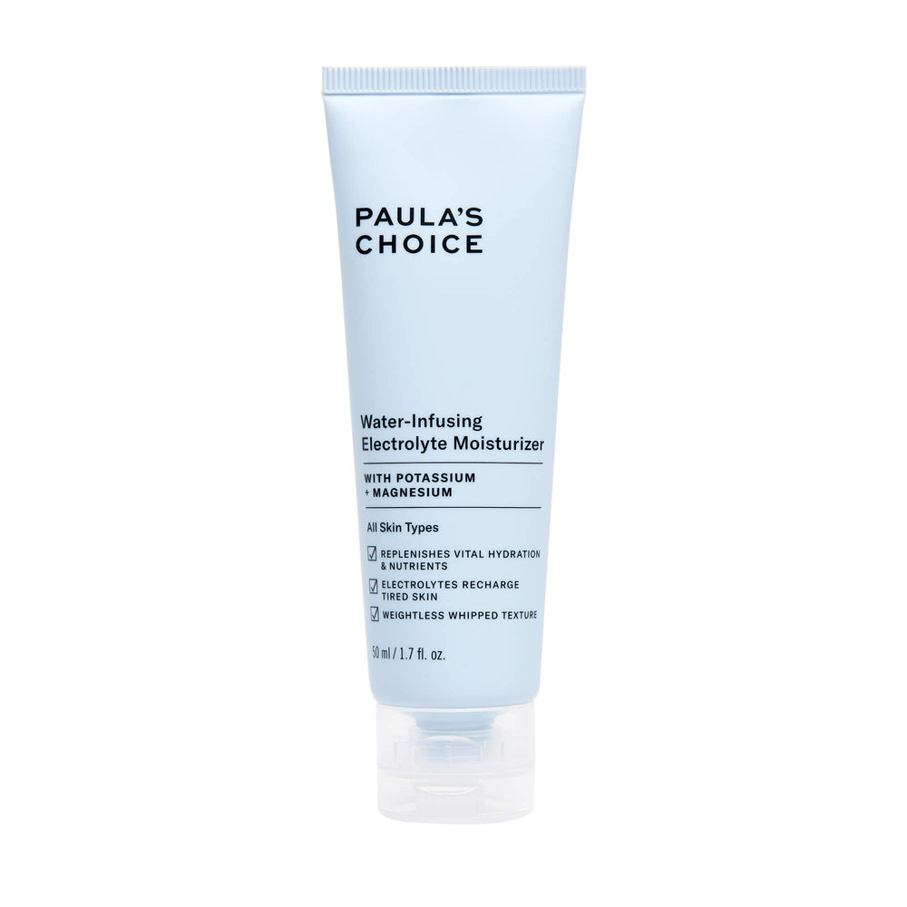 Paula's Choice Water-Infusing Electrolyte Face Moisturizer jar delivers weightless hydration