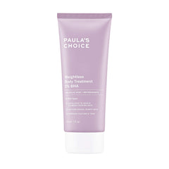 Paula's Choice Weightless Body Lotion 2% BHA bottle pour demonstrating fast absorption for smooth skin