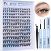 Pawotence lash clusters kit 180pcs collection shows versatile lengths for custom looks