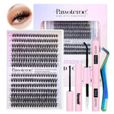 Pawotence lash extension kit clusters close-up for natural-looking, customizable results at home