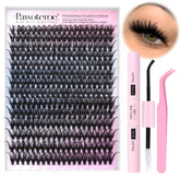 Pawotence lash extension kit 280 clusters for fuller, natural-looking at-home lashes.