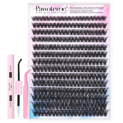 Pawotence lash-extension-kit-280pcs-clusters ready-to-use for fuller natural lashes