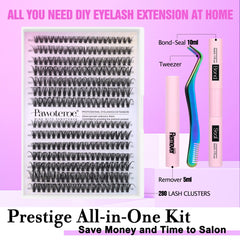 Pawotence lash extension kit bond-and-seal close-up highlighting durable hold and finished look