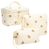 PAZIMIIK large quilted makeup bag for elegant travel organization