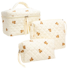 PAZIMIIK large quilted makeup bag for elegant travel organization