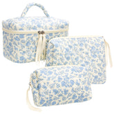 PAZIMIIK makeup bag set large quilted zipper – spacious storage for cosmetics on the go.