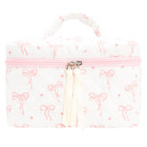 PAZIMIIK Quilted Makeup Bag exterior shows luxe quilting for chic travel organization