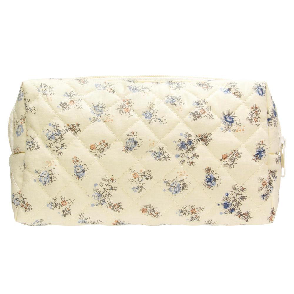 PAZIMIIK vintage quilted makeup bag front view for travel-ready organization