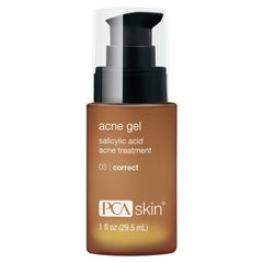 PCA SKIN Acne Gel Pump demonstrates fast-acting blemish relief on skin.