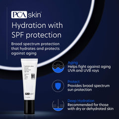 PCA SKIN Hydrator Plus SPF30 swatch on skin for sheer, weightless coverage.