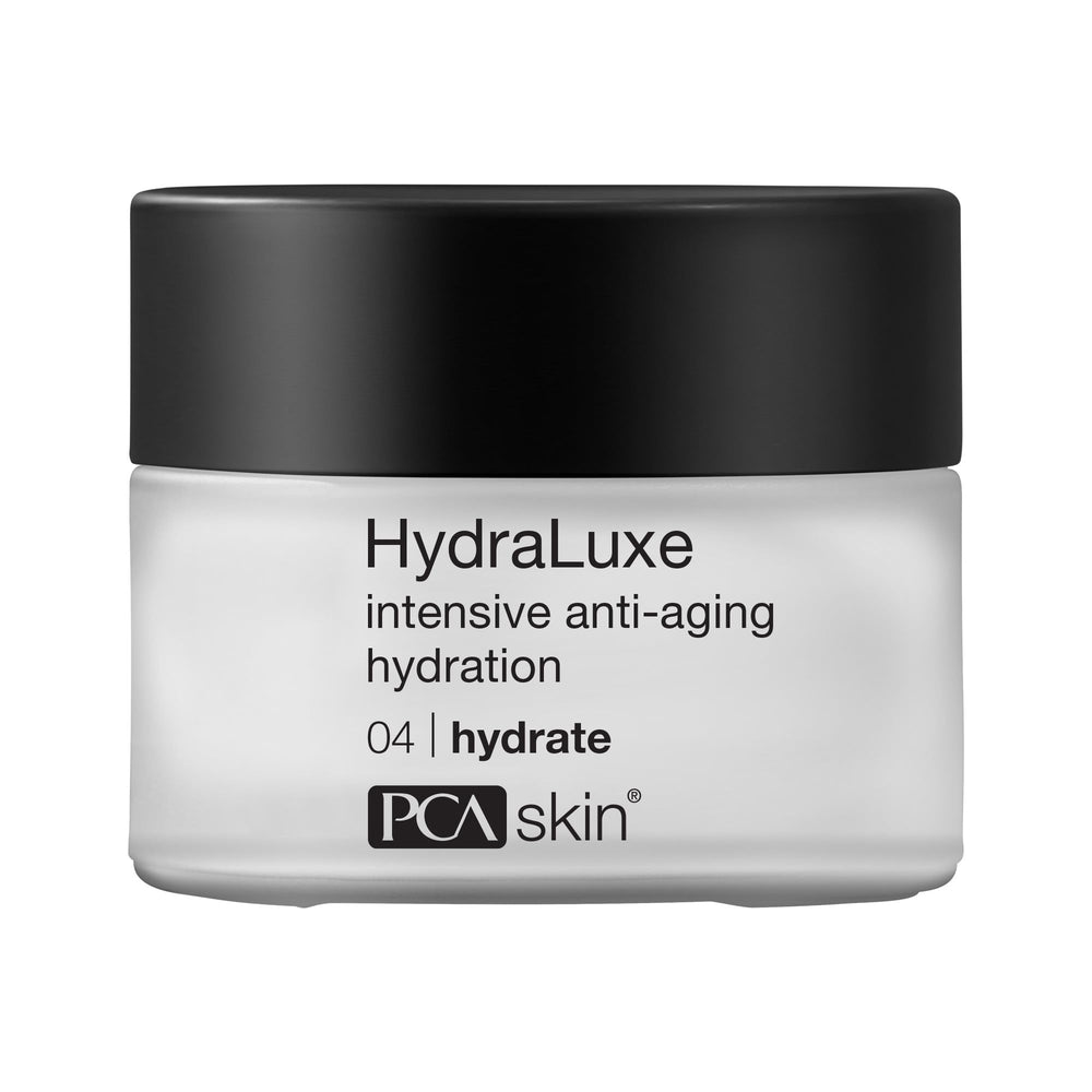 PCA SKIN HydraLuxe anti-aging cream jar front reveals rich hydration.