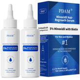 Pdam Minoxidil bottle and dropper for precise scalp application supporting hair regrowth.