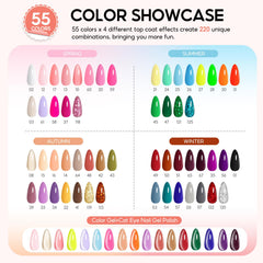 Peacecolor 55-color gel polish collection for versatile at-home nail art options