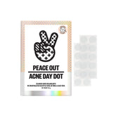 Peace Out Acne Day Dot packaging demonstrates a discreet, travel-friendly patch for daytime care.