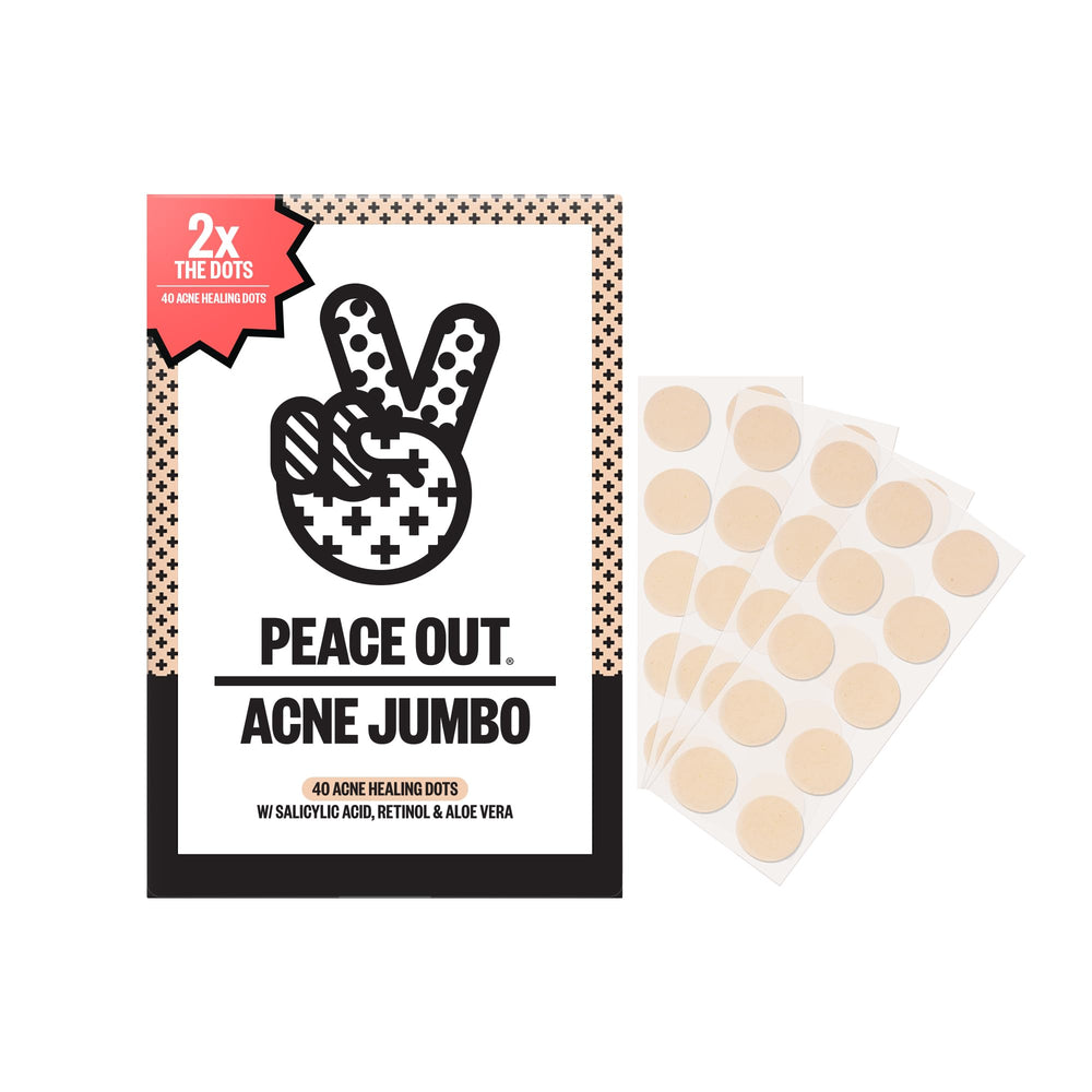 PEACE OUT Acne Healing Dots package for all-night blemish care.
