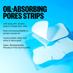 Peace Out Pores pore strip close-up emphasizing dirt removal and dead skin shedding.