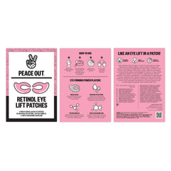 Peace Out bio-cellulose matrix image emphasizes full-eye coverage and gentle adhesion