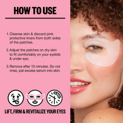 Peace Out Retinol Eye Lift Patches closeup highlights encapsulated retinol for smoother texture