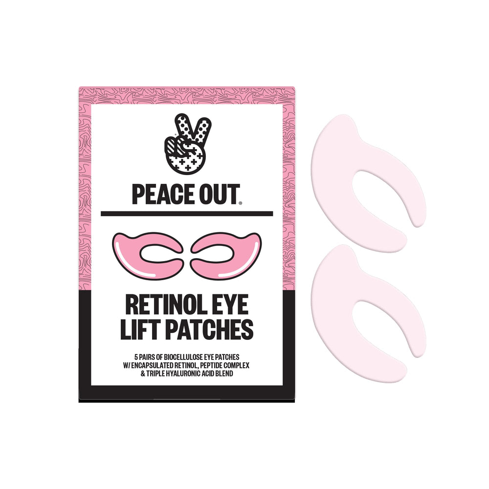 Peace Out Retinol Eye Lift Patches packshot shows 360° eye rejuvenation potential