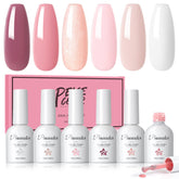 PEACECOLOR 10ml gel polish set in six neutral colors for versatile daily looks