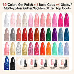 Peacecolor top coats in matte and glossy finishes for customizable looks.