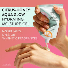 Peach Slices Aqua Glow texture-swirl demonstrates quick-absorbing gel feel