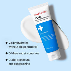 Peach Slices moisturizer being spread on hand for quick absorption.