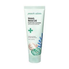 Peach Slices Snail Rescue Purifying Cleanser bottle promotes balanced, refreshed skin.