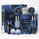 PEARLWORLD ocean-scent bath set gift box showcases 12-piece spa kit for home relaxation.